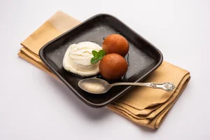 Gulab Jamun with Ice Cream
